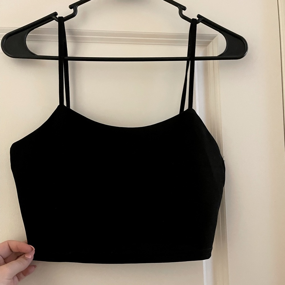 Spaghetti strap crop top black size small